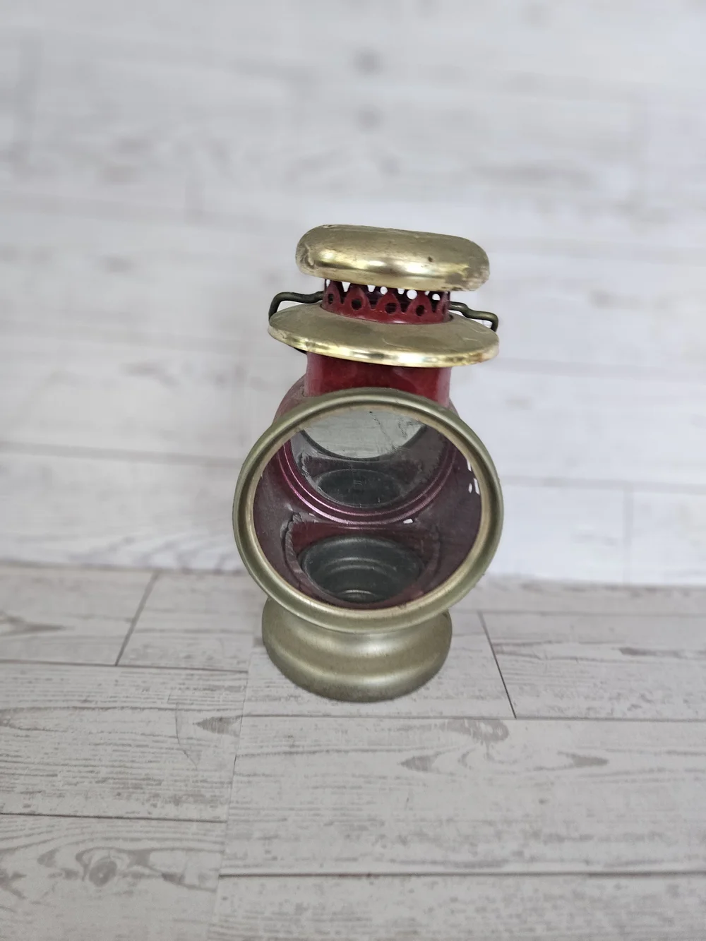 Vintage-Style Red and Gold Decorative Lantern - Unbranded